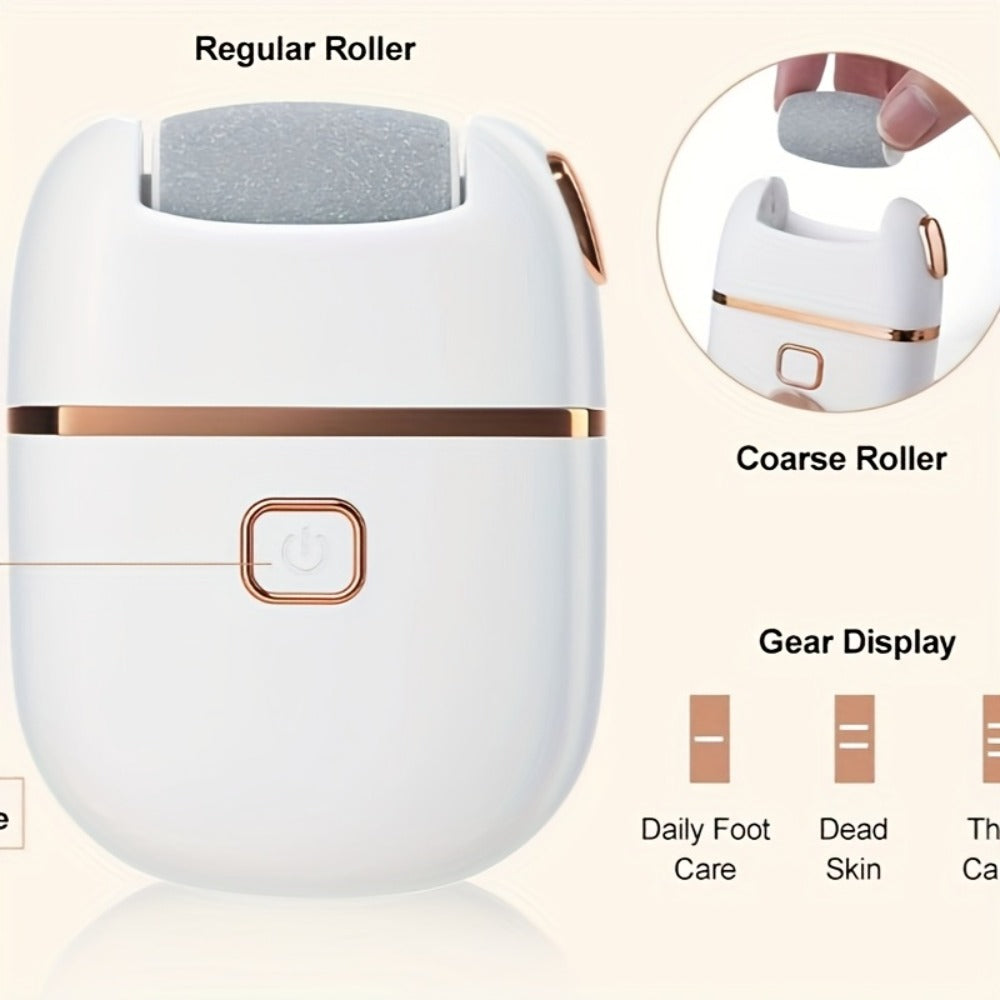 Rechargeable Electric Callus Remover with Three Replacement Heads, Two Speeds and USB Charging