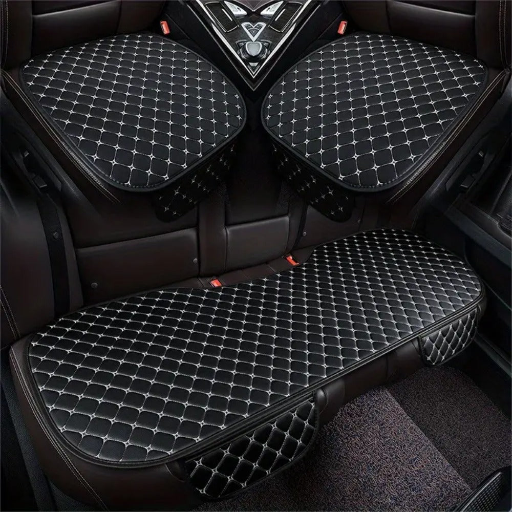 Car Seat Cover Rear Bench Protector with Source-Listed Water-Resistant Surface in Black or Red