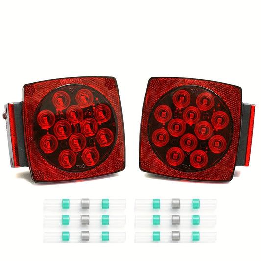 12V LED Trailer Tail Lights Kit - Stop, Turn Signal, Brake & License Plate Light for Trailers Under 80" - Boat, RV, Camper, Truck