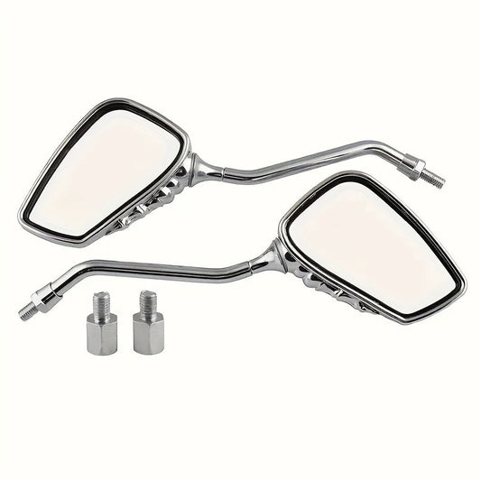 Skull Hand Motorcycle Rearview Mirrors Universal Fit Flat Rectangular Claw Grip Design for Chopper Cruiser Bobber Cafe Racer Bike Side Mirrors Plating Black