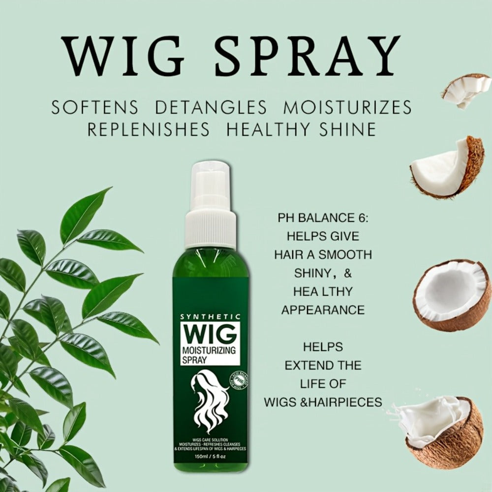 Synthetic Wig Refresher Spray Leave-In Conditioner — Revitalizes & Detangles Wigs & Hairpieces, Cleanses Between Washes, Extends Wig Lifespan, Soft Fresh Scent, Daily No-Rinse Wig Care for Synthetic Hair