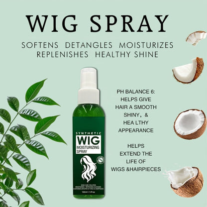Synthetic Wig Refresher Spray Leave-In Conditioner — Revitalizes & Detangles Wigs & Hairpieces, Cleanses Between Washes, Extends Wig Lifespan, Soft Fresh Scent, Daily No-Rinse Wig Care for Synthetic Hair
