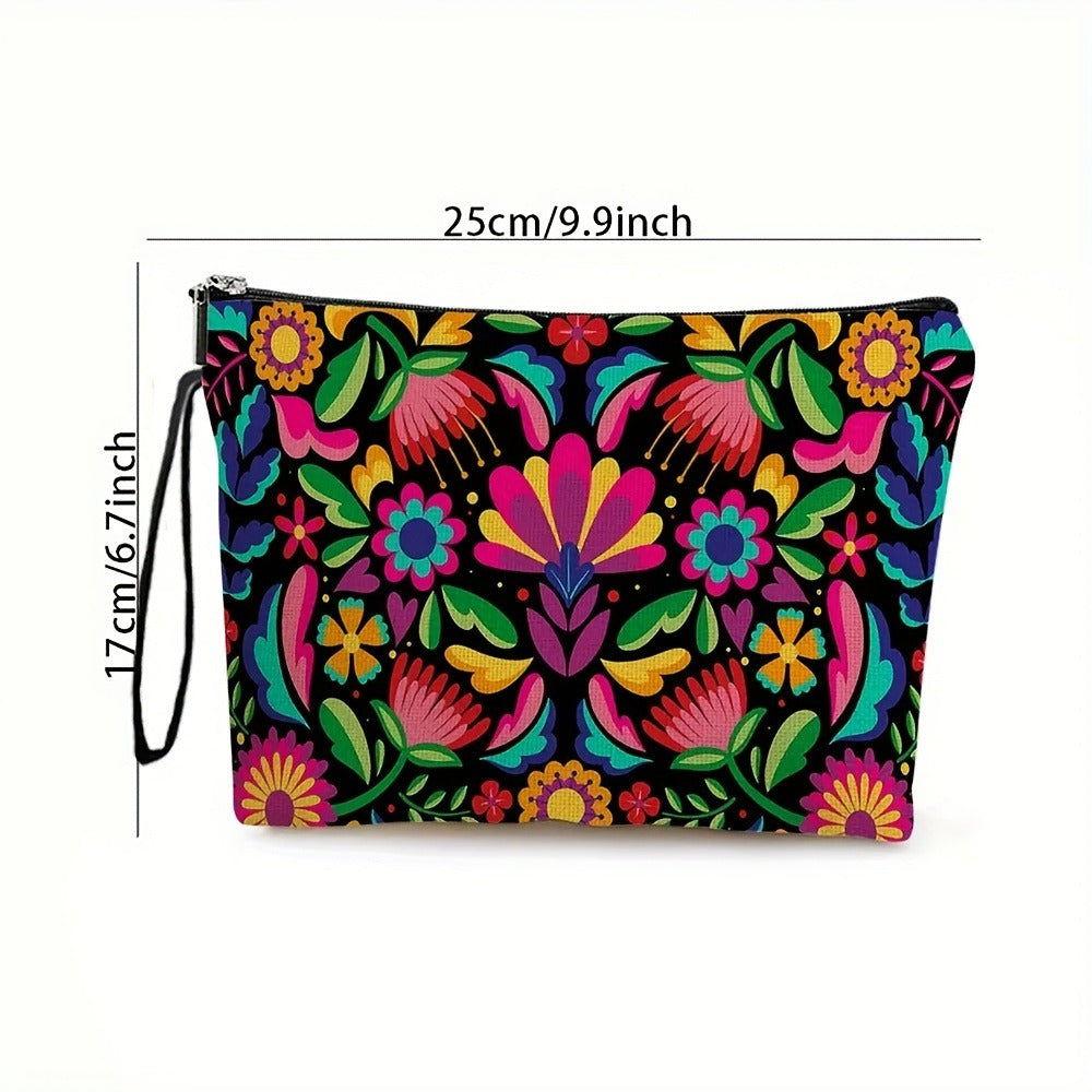 Makeup Bag – Travel Makeup Bag 4-Pack Set Large Capacity Cosmetic Organizer with Zipper Floral & Cute Animal Print Toiletry Pouch for…