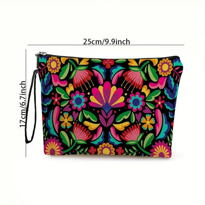 Makeup Bag – Travel Makeup Bag 4-Pack Set Large Capacity Cosmetic Organizer with Zipper Floral & Cute Animal Print Toiletry Pouch for…