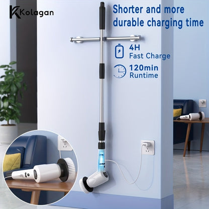 Electric Spin Scrubber 7-in-1 Cordless Rotary Cleaning Brush 7 Interchangeable Heads 3 Speed for Home Cooking, Dining and Outdoor Meals