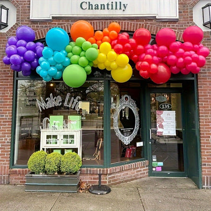 Party Decorations 422-Piece Rainbow Balloon Arch Kit with Four Balloon Sizes and Garland Accessories