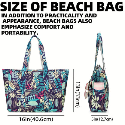 Beach Tote Bag for Women – Sandproof Swim Pool Bag with Dry Wet Separated Pocket Lightweight Travel Utility Bag