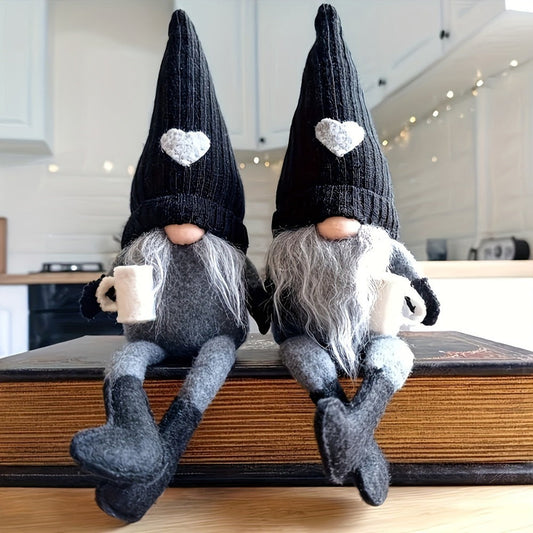 Gnome Home Decor 2pcs Set – Collectible Holiday Gnomes Figurines for Living Room, Bedroom, Office, Birthday & Party Decorations, Gifts for Men & Women