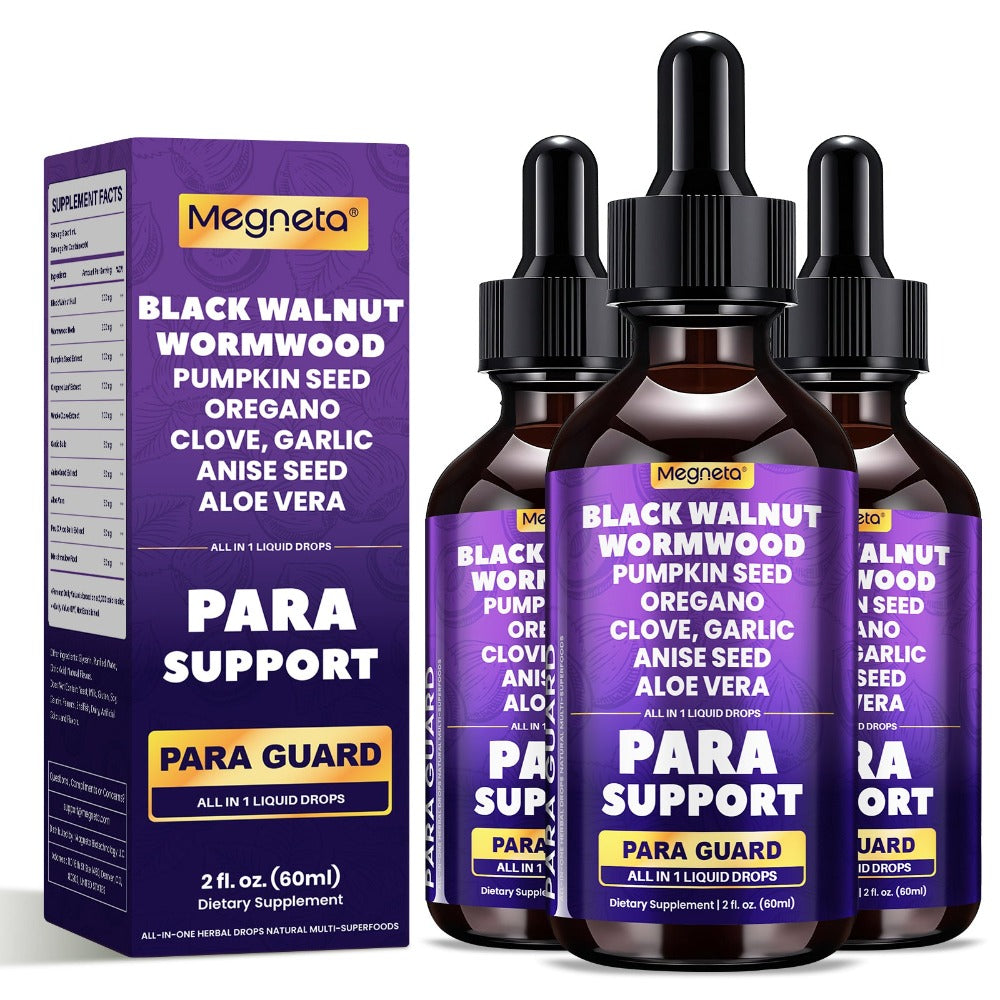 Herbal Supplements with Megneta Label, Black Walnut Clove Garlic Turmeric Pumpkin Seed Oregano Drops