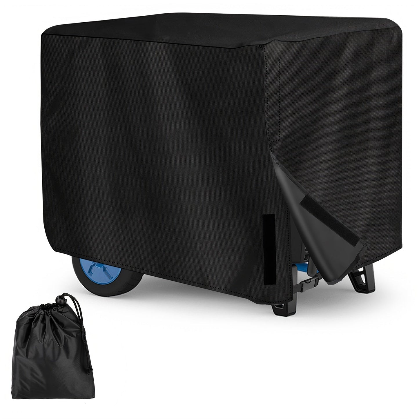 Generator Cover Heavy Duty Waterproof – Oxford Cloth Portable Generator Protector with Elastic Drawstring, UV & Rain Protection, 25.6 x 20.1 x 20.1 Inch, Black