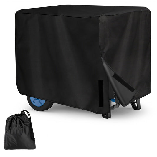 Generator Cover Heavy Duty Waterproof – Oxford Cloth Portable Generator Protector with Elastic Drawstring, UV & Rain Protection, 25.6 x 20.1 x 20.1 Inch, Black