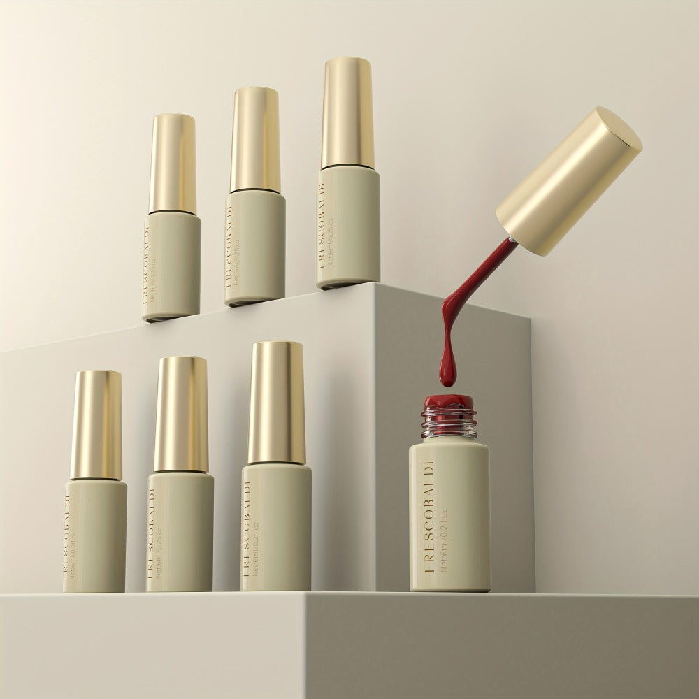 Gel Nail Polish Set with IRISGOBLADI Label, 6 Solid Colors per Set and 8 Retained Palettes