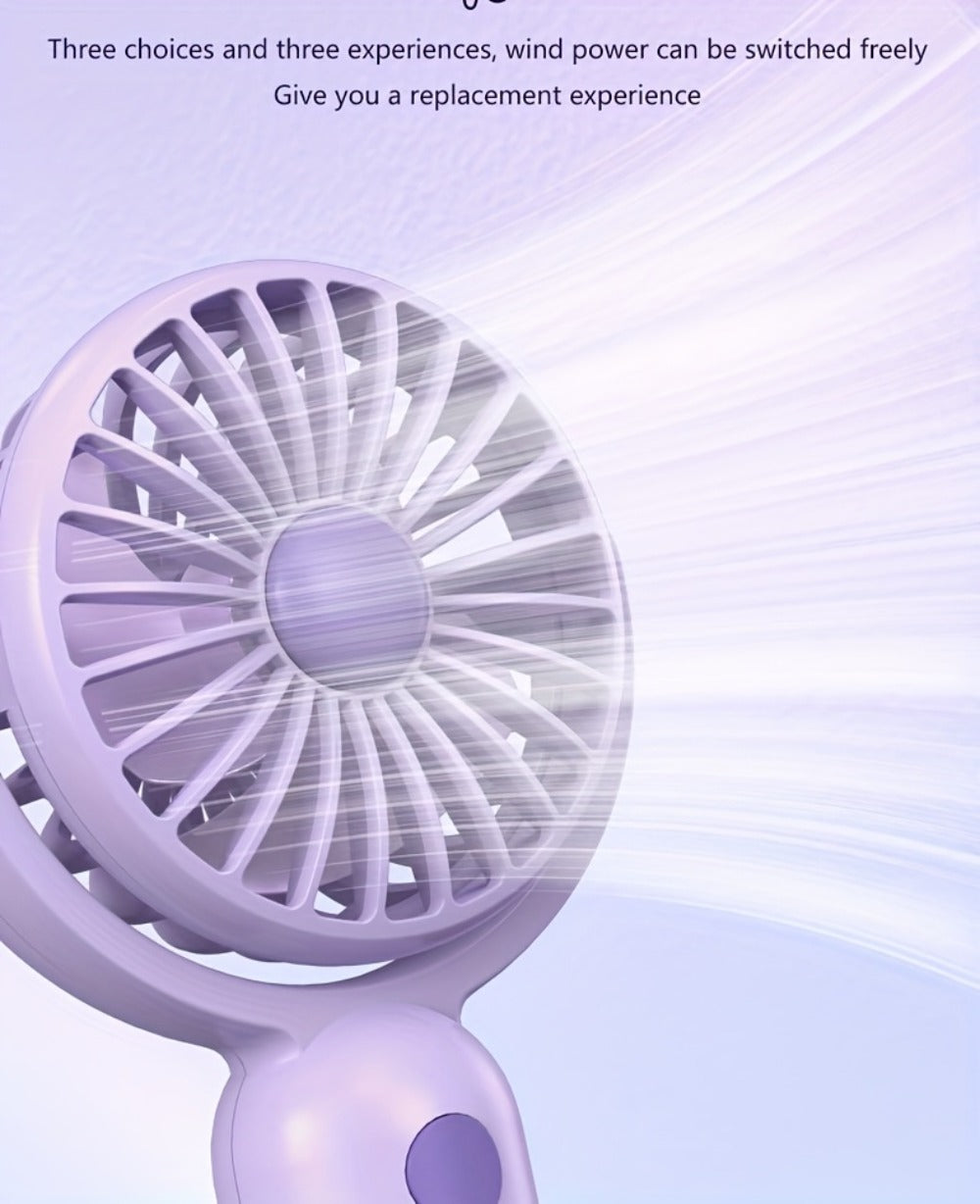 Mini Handheld Fan Set with Pivoting Heads, Three Speeds, USB-C Charging and 3- or 6-Piece Color Packs