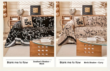 Sofa Cover Chenille Thickened Non-Slip Couch Slipcover Floral Pattern for Living Room Office Pet-Safe All-Season — 1 2 3 4 Seater Sizes