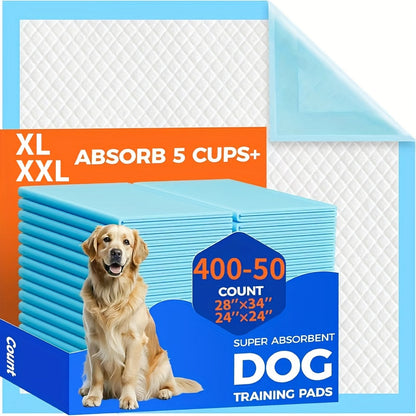 Disposable Pet Training Pads in 34 x 28 or 23.62-Inch Sizes with Four Pack Count Options Available