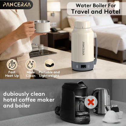 Electric Kettle by PANCERKA, 1L 400W Stainless Steel Interior with Seven Temperature Modes in Green or White