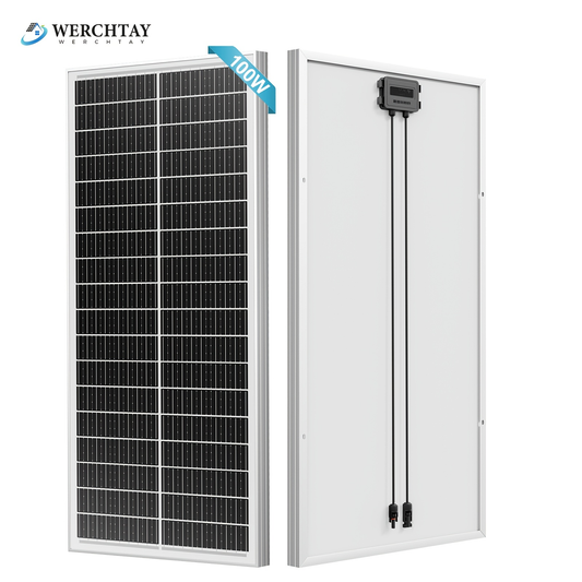 Solar Panel 100W 12V 18BB Monocrystalline 24% High Efficiency PV Module Power Charger for RV Battery Marine Rooftop Farm Home Camping Caravan Off-Grid System