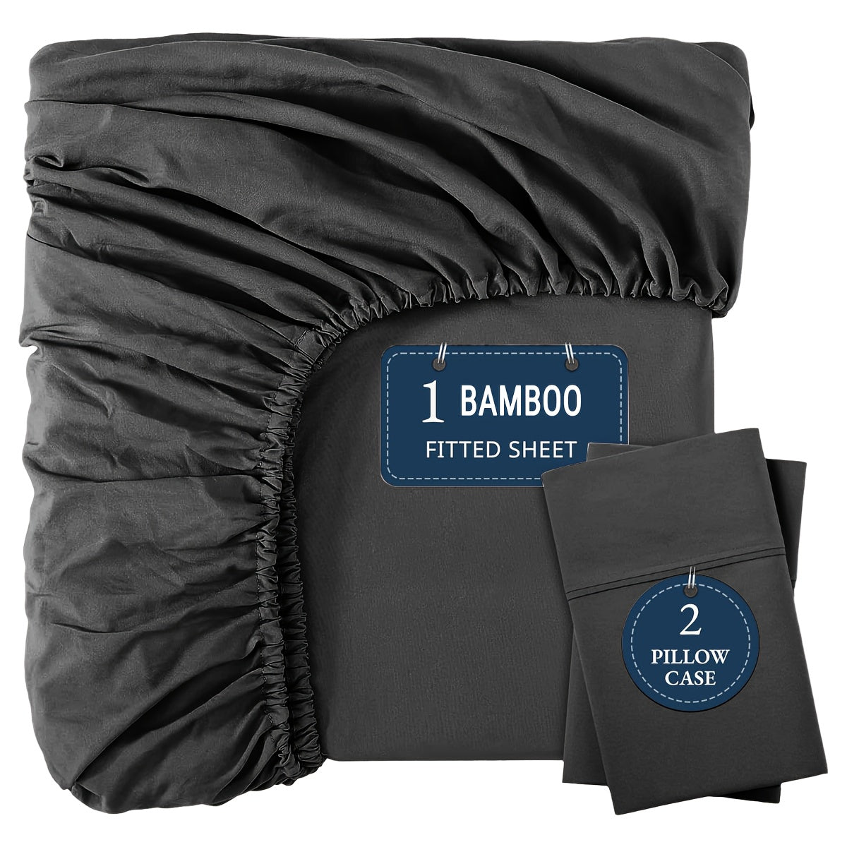 Three-Piece Fitted Sheet Set in Twelve Colors with Exact Twin, Full, Queen and King Size Options