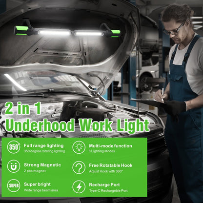 Rechargeable Magnetic LED Work Light with Swivel Hook, Sensor-Control or Standard Floodlight Options