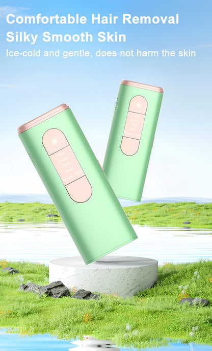 Green IPL Hair Removal Device with 999900 Flash-Counter Marking, Manual and Auto Labels and Dust Cover