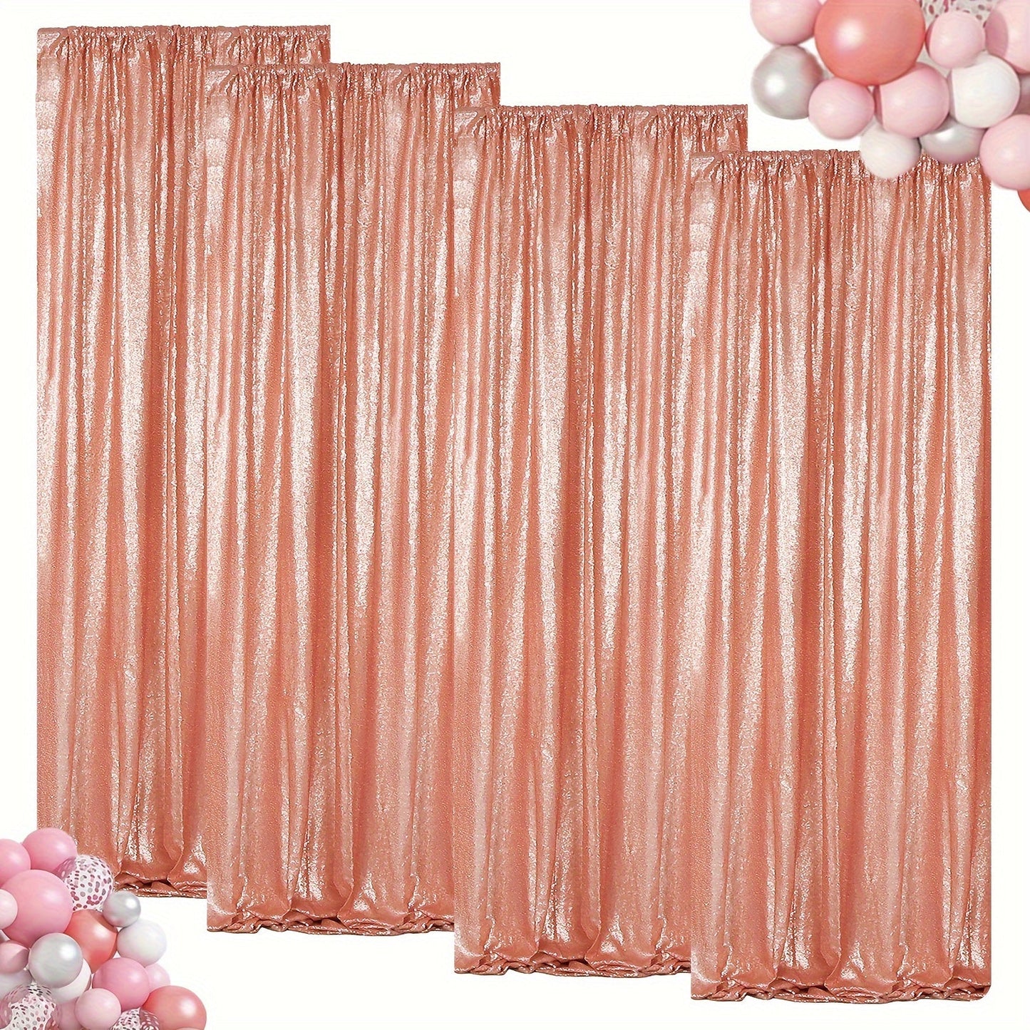 Sequin Backdrop Curtain for Party Wedding - 4x8ft Shimmering Glitter Curtain for Birthday Photo Booth Stage Decoration, Easy Hang, Multi-Color