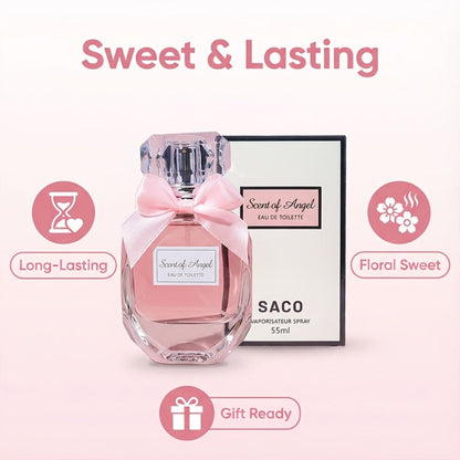 Perfume for Women Long Lasting Floral Fragrance – Angel Eau de Parfum 1.86oz | Lily Orange Blossom Vanilla Musk | Date Night Party Holiday Gift for Her