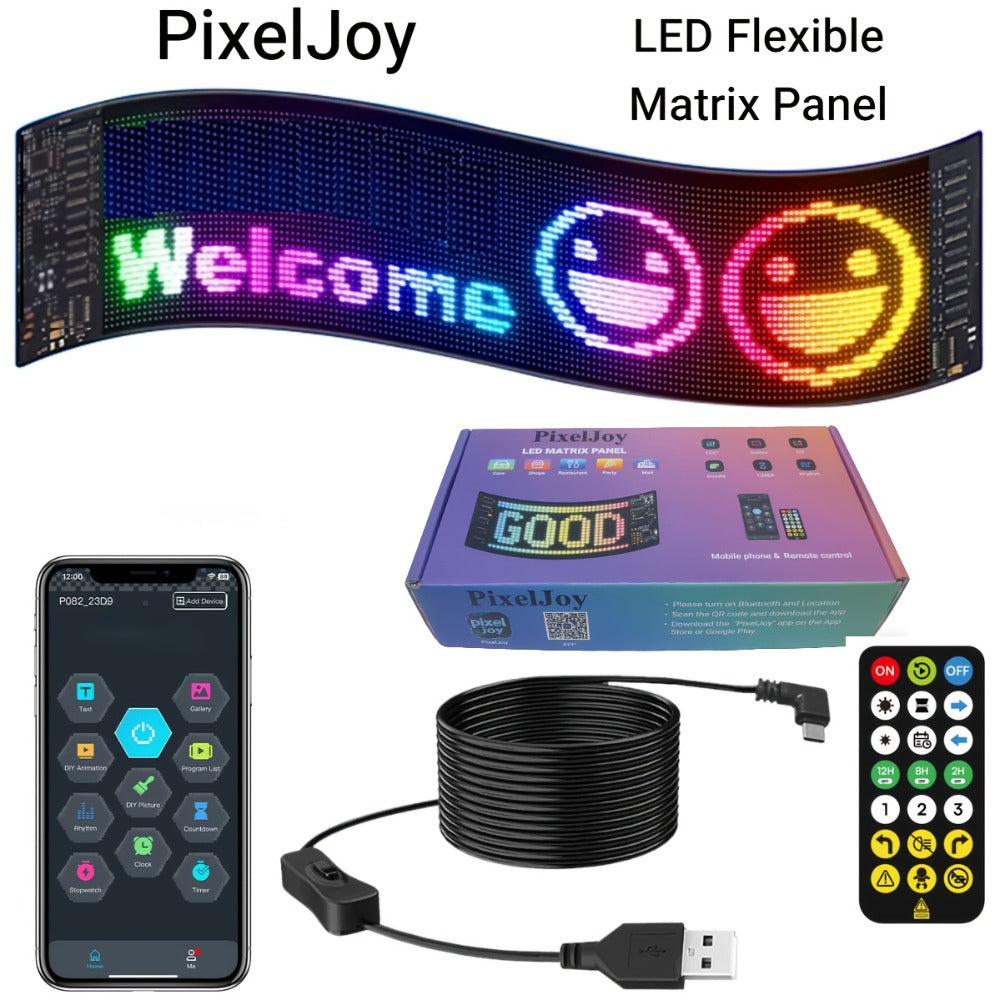 Programmable LED Sign Flexible Matrix Display Screen 5V App & Remote Control - Scrolling Text Picture GIF LED Panel for Car Store Bike Party Gaming Setup - 16x32 16x64 16x96 Devil's Eye