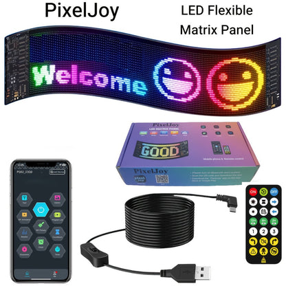 Programmable LED Sign Flexible Matrix Display Screen 5V App & Remote Control - Scrolling Text Picture GIF LED Panel for Car Store Bike Party Gaming Setup - 16x32 16x64 16x96 Devil's Eye