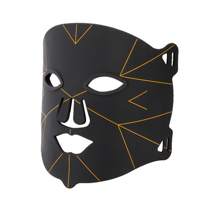 LED Face Mask 7 Color Light Therapy Photon Skin Rejuvenation Mask Portable Silicone Beauty Device USB Rechargeable Anti-Aging Acne Wrinkle Treatment for Women Men Black White