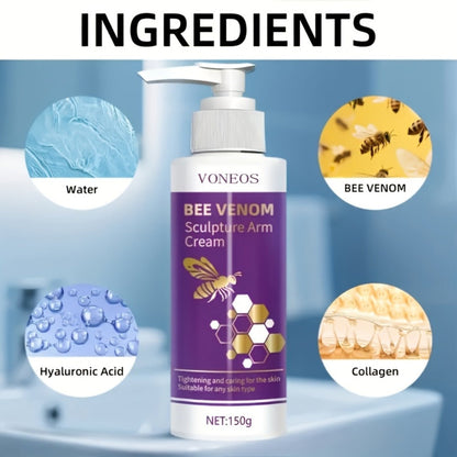 Bee Venom Body Firming Cream 5 Pack 150g Each - Tightening Lifting Lotion for Arms Abdomen Legs Buttocks Sagging Skin Moisturizing Anti-Aging Body Shaping Cream Women All Skin Types