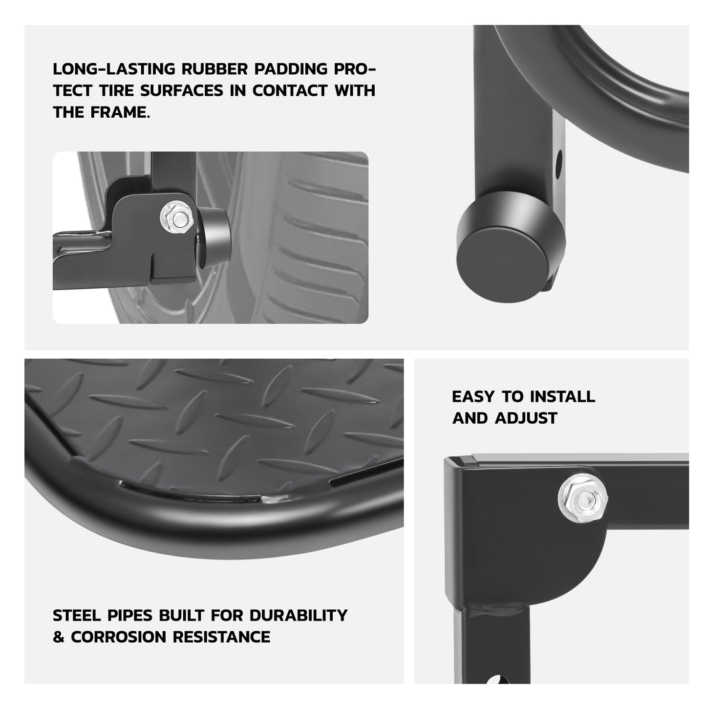 Folding Tire Step Heavy Duty 330 lbs Adjustable Universal Truck SUV RV – Fits 9–13" Tires 4 Height & Width Positions Slip-Resistant Rooftop Access