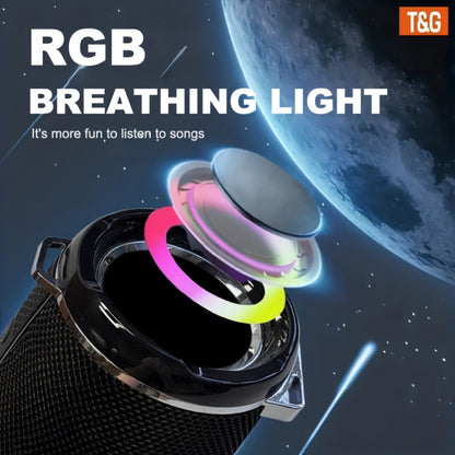 TG192 IPX4 Waterproof Portable Bluetooth Speaker Outdoor 2400mAh Rechargeable Wireless Speaker Color-Changing LED Breathing Light for Camping Picnic Party School Sports Family