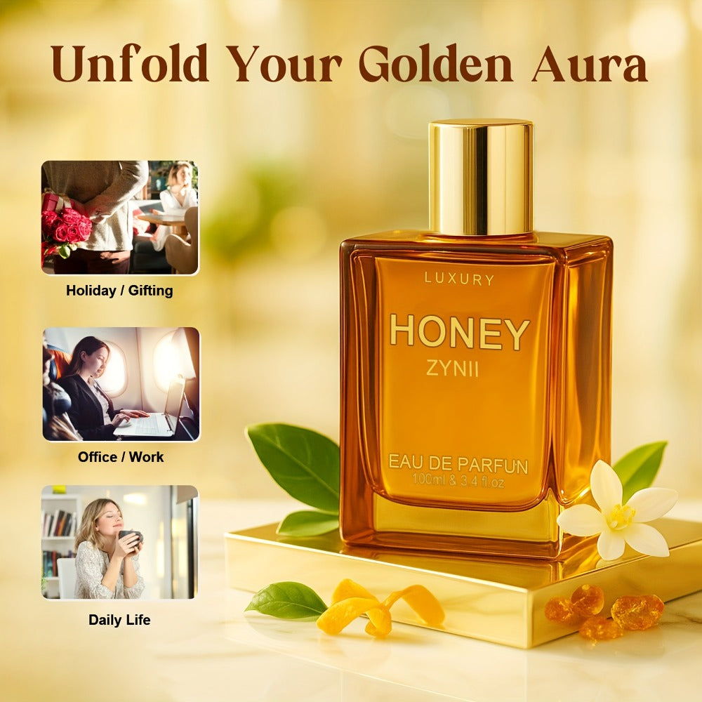 Perfume Unisex Amber Nectar or Liquid Golden with Honey, Agarwood, Bergamot, Patchouli and Vanilla