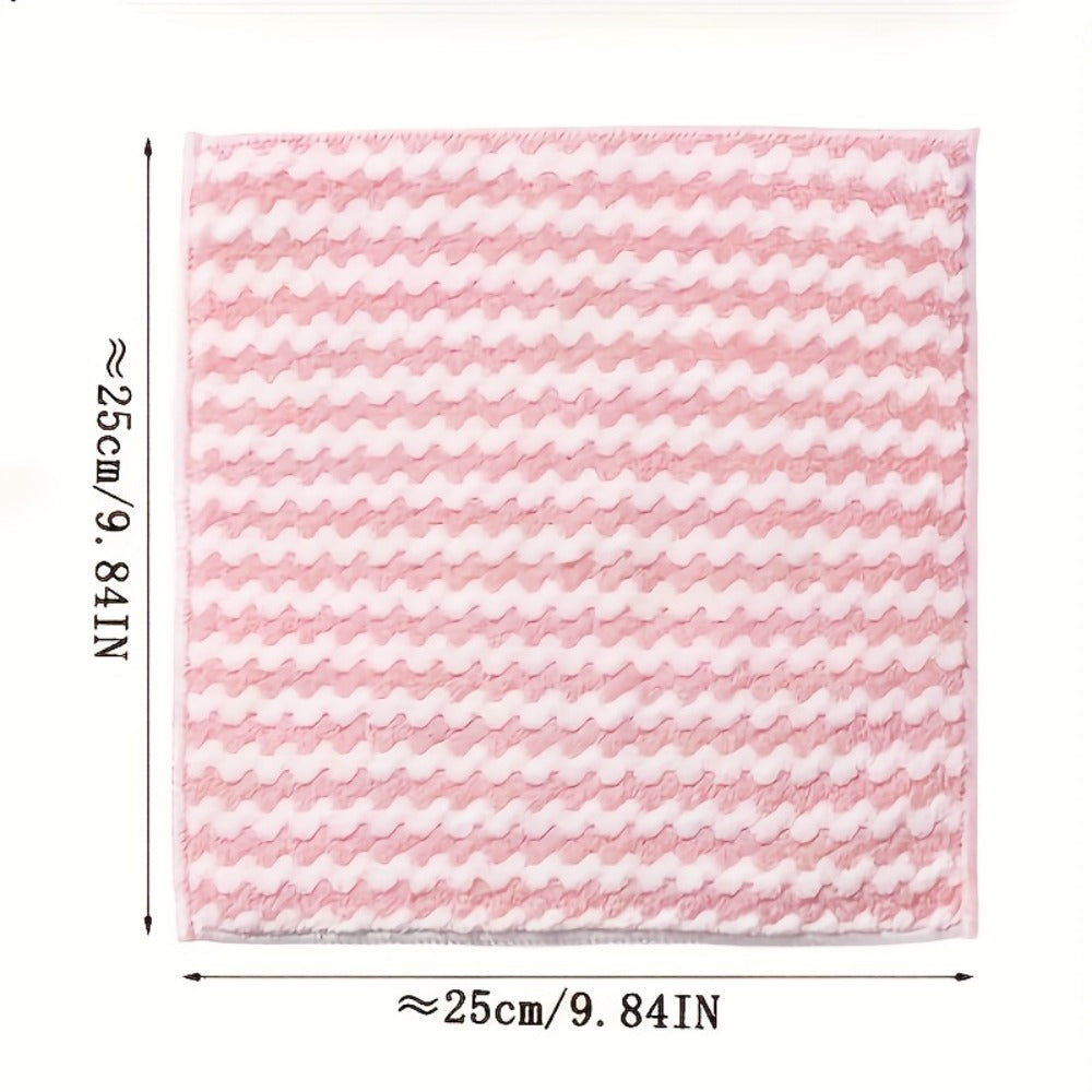 Eighteen-Pack Microfiber Cleaning Cloths with Knit Texture and Assorted Colors for Kitchen and Home Use