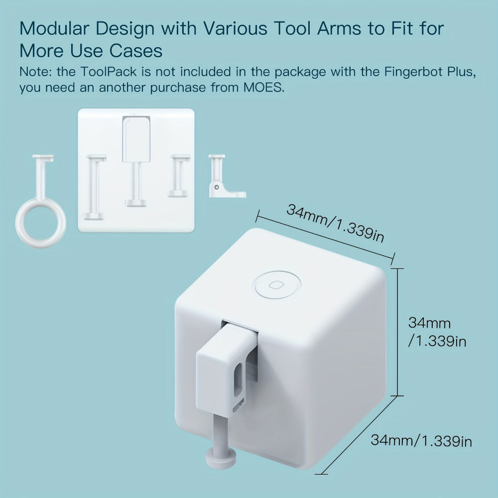 MOES Fingerbot Plus Smart Button Pusher Robot 2-Pack – Wireless Automatic Touch Control, Works with Alexa, Google Home & Smart Life App, No Wiring 5-Second Install, Retrofit Any Switch or Button (2 White)
