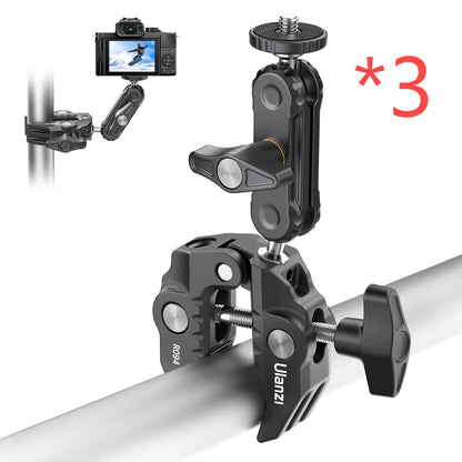 ULANZI Super Clamp 360° Ballhead Magic Arm Double Ball Head Camera Mount with 1/4"-20 & 3/8"-16 Thread for Canon Nikon DSLR, Action Camera, LED Lights, DJI Ronin & Freefly MOVI