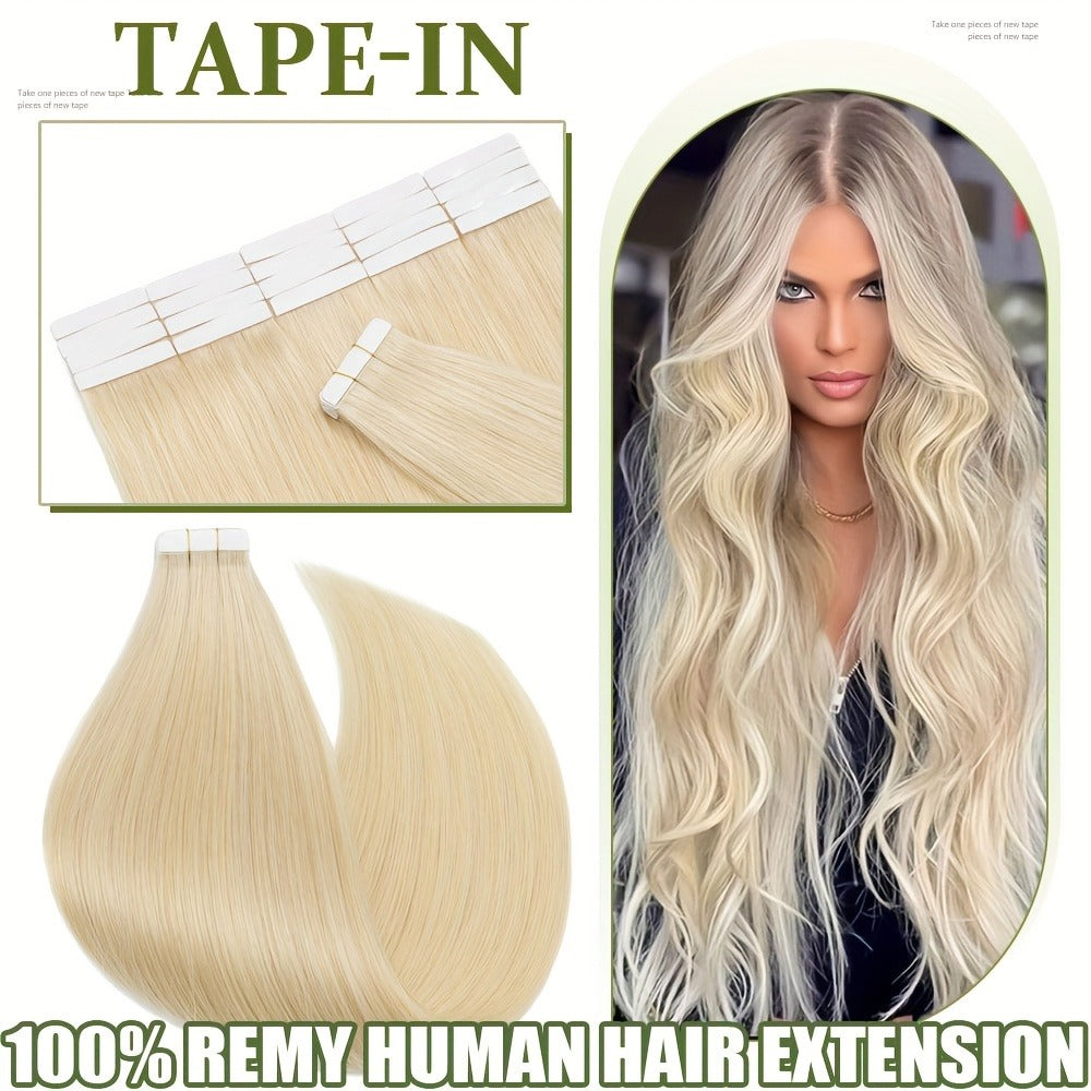 Hair Extensions Straight Brazilian Remy Human Hair Tape-In Set with 10 Pieces, 12–24-Inch Lengths and 11 Colors