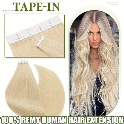 Hair Extensions Straight Brazilian Remy Human Hair Tape-In Set with 10 Pieces, 12–24-Inch Lengths and 11 Colors
