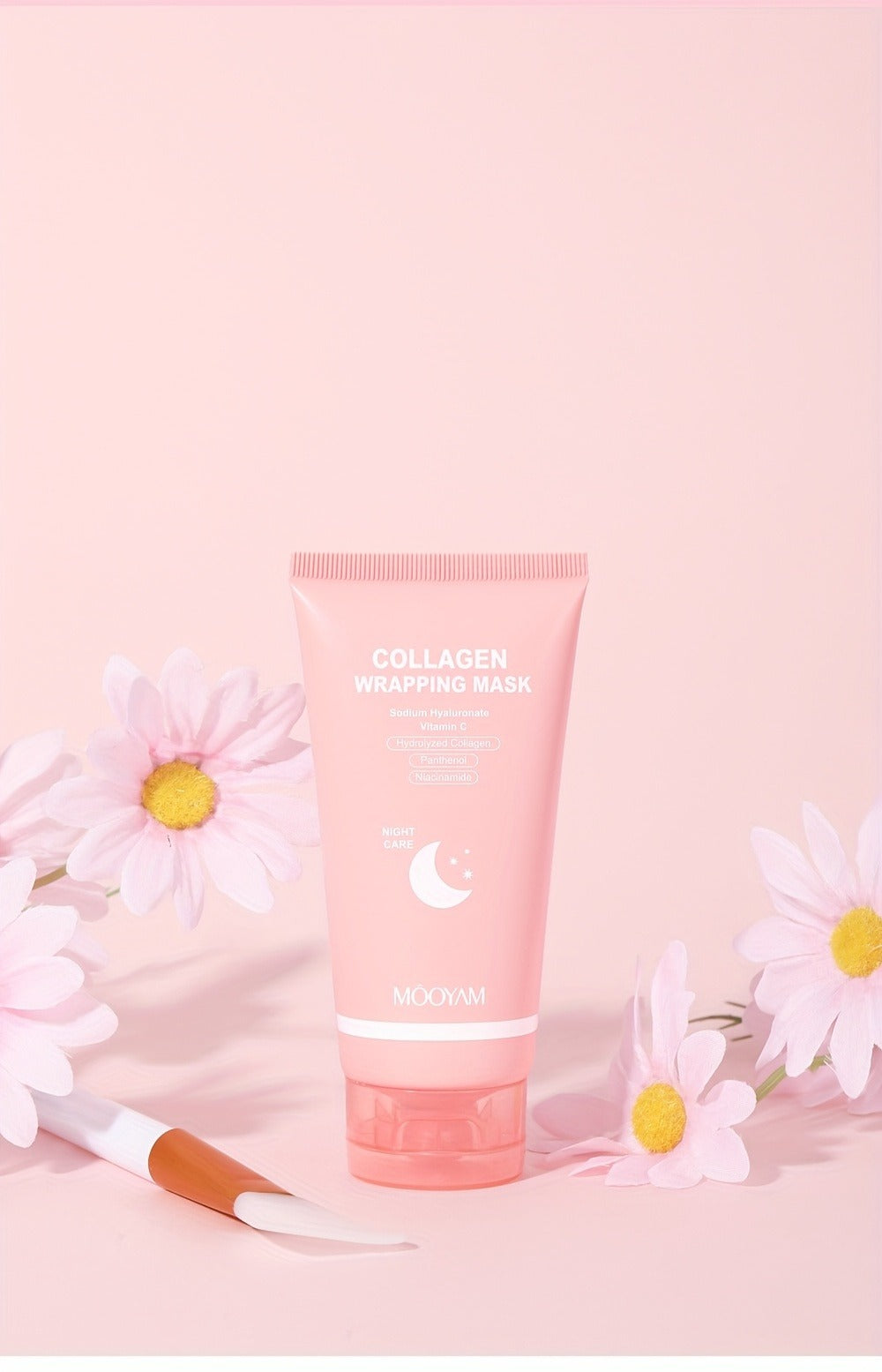 2.71 oz Hydrolyzed Collagen Night Mask with Brush, Niacinamide, Hyaluronic Acid and Vitamin C