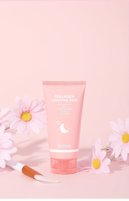 2.71 oz Hydrolyzed Collagen Night Mask with Brush, Niacinamide, Hyaluronic Acid and Vitamin C