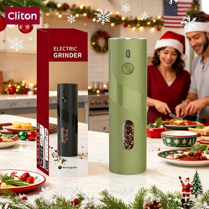 Electric Salt and Pepper Grinder Set – Rechargeable Automatic Mills with LED Light, Adjustable Coarseness & 3.72oz Capacity for Home Kitchen, BBQ, Restaurant & Outdoor Entertaining