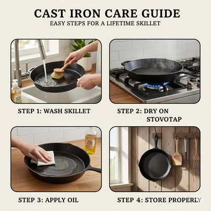 Cast Iron Cookware Collection with Eight Skillet, Dutch Pot, Griddle, Baking Tray and Set Configurations