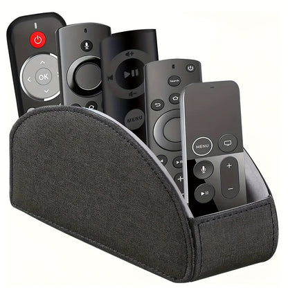 Faux Leather Desktop Organizer 5 Compartments – Multifunctional Remote Control Holder Caddy, Pen Holder Storage Box for Remote Controls, Pens, Eyeglasses, Makeup Brushes & Office Stationery, 10 Styles