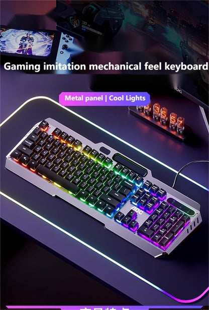 Full-Size 104-Key Wired Gaming Keyboard with Volume Knob in Seven White or Black Options Pictured
