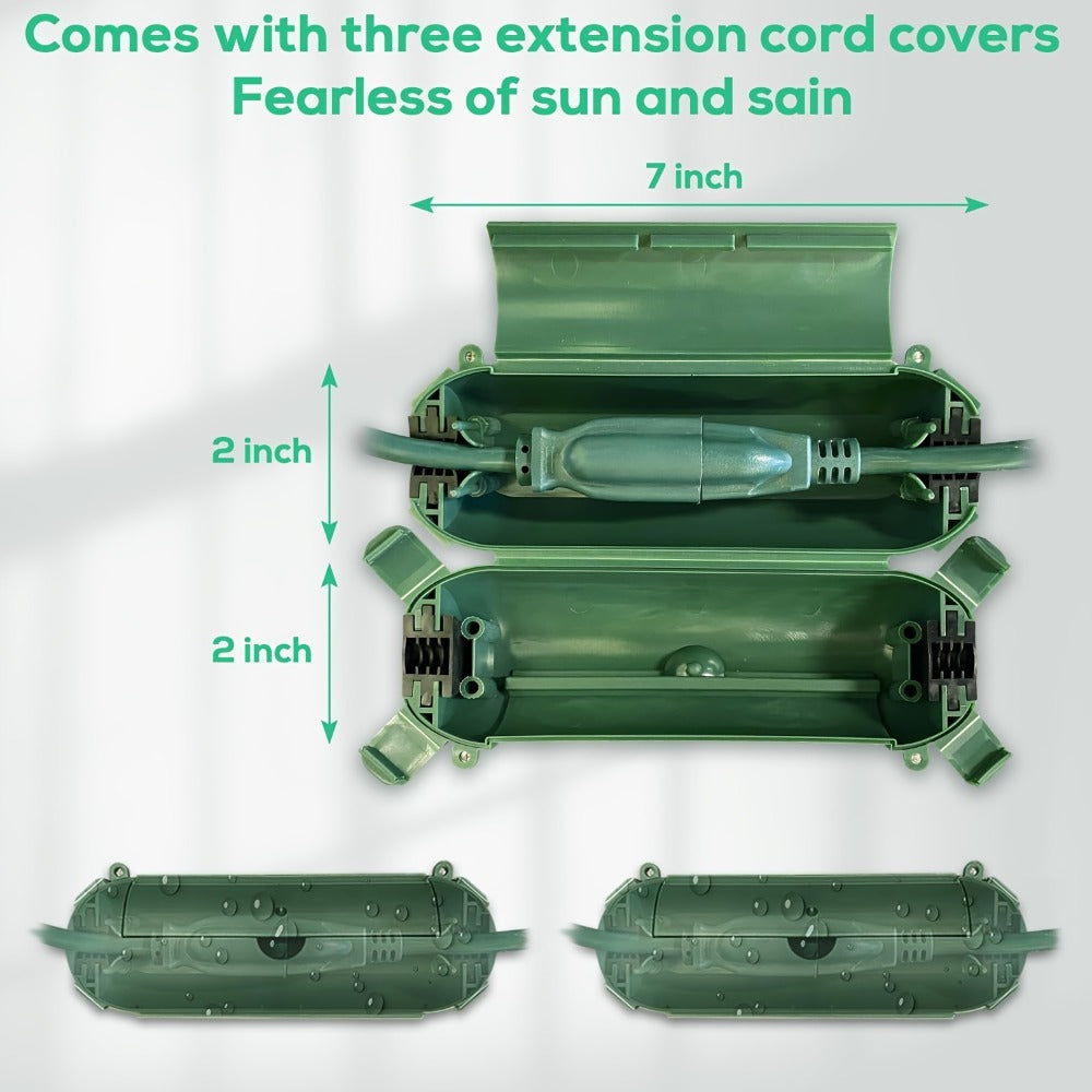 One-to-Three Extension Cord Splitter with 25- or 50-Foot Green and Black Grounded Configurations