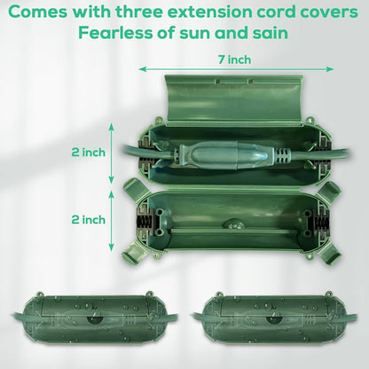 One-to-Three Extension Cord Splitter with 25- or 50-Foot Green and Black Grounded Configurations