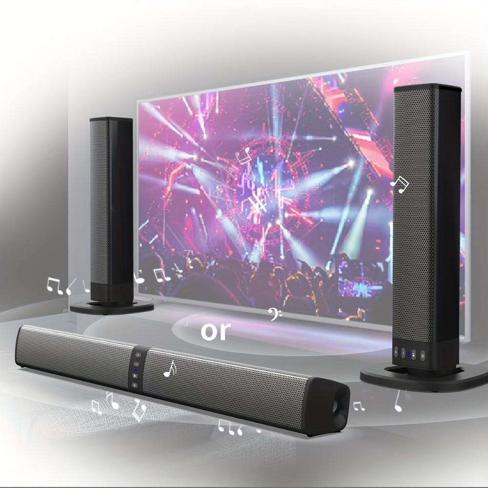 Detachable 19.3-Inch TV Soundbar with Four-Speaker Layout, TF, AUX, FM, RCA and TWS Inputs