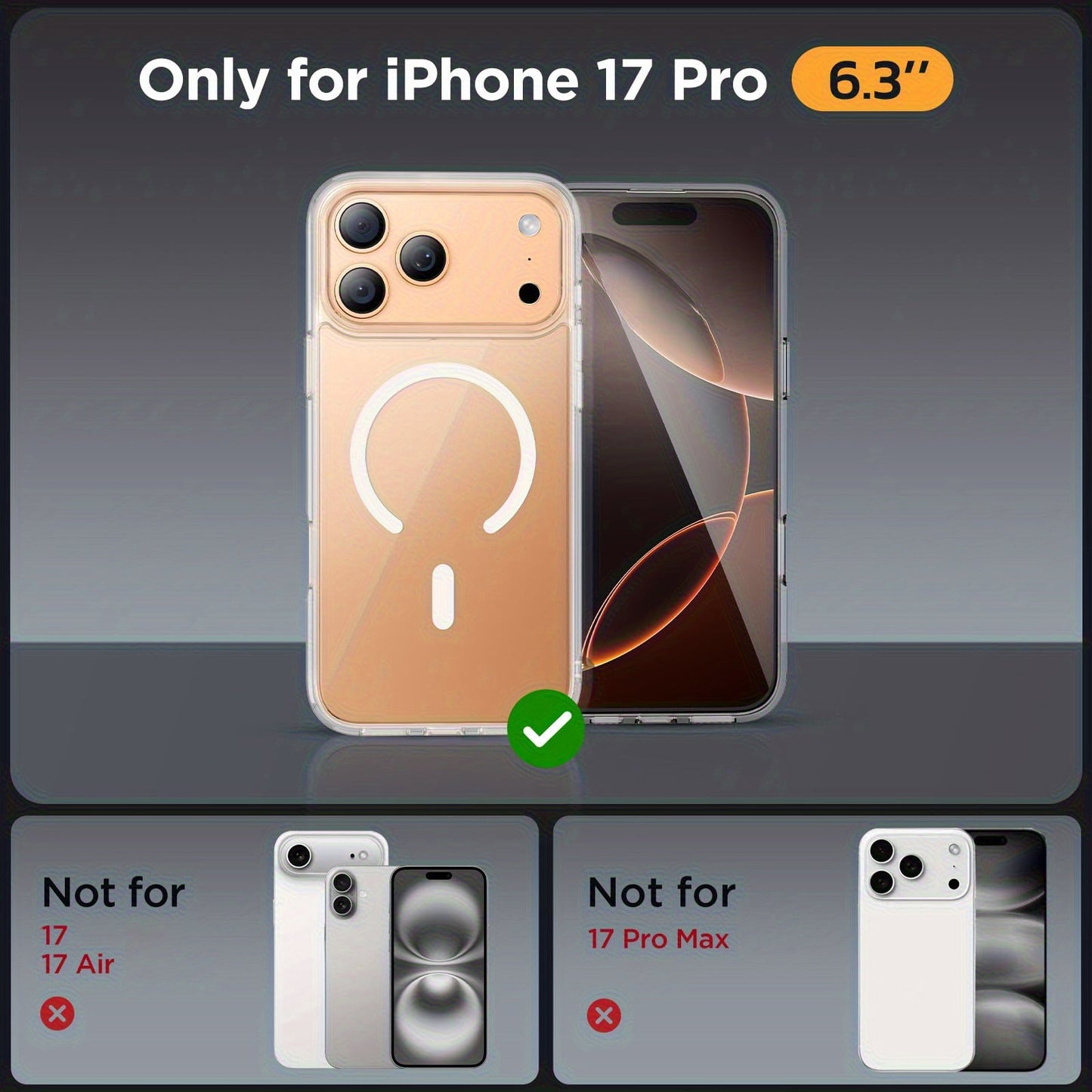 MagSafe iPhone Case with Screen Protector & Camera Lens Protector – N52 Super Magnet Shockproof Clear TPU PC Cover, Anti-Yellow, 3-in-1 Bundle for iPhone 16 16 Plus 16 Pro 16 Pro Max 15 14 13 11