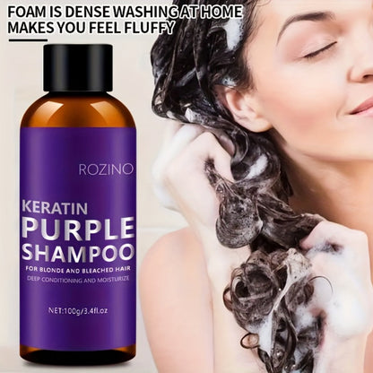ROZINO-Labeled Purple Shampoo and Conditioner Two-Piece Set in 100g Bottles with Matching Presentation Box