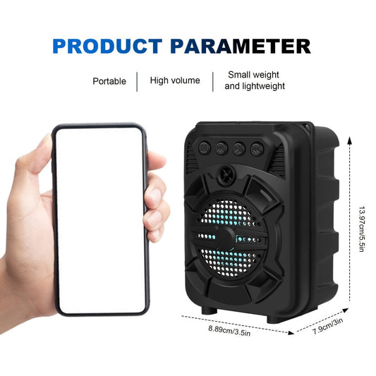 LED Light Portable Wireless Bluetooth Speaker Extra Bass Stereo Sound 10 Hours Playtime Compact Speaker for Shower Outdoor Beach Home Party Compatible with Smartphones Tablets Gifts for Men Women
